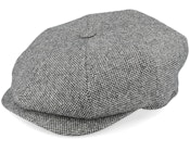 Retro Cap Grey Melange Newsboy Flat Cap