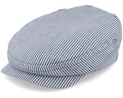 Lucas Candy Stripe Indigo Flat Cap