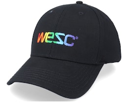 Rainbow Embroidered Logo Baseball Hat Black Adjustable - Wesc