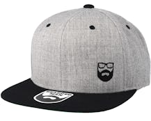 Side Logo Grey/Black Snapback - Bearded Man