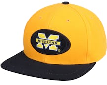 Michigan Wolverines Michigan Oval College Vintage Yellow/Black Snapback - Twins Enterprise
