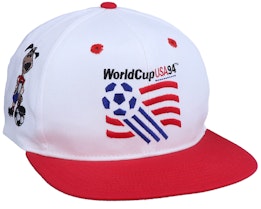 1994 World Cup Logo Mascot White/Red Vintage Snapback - Twins Enterprise