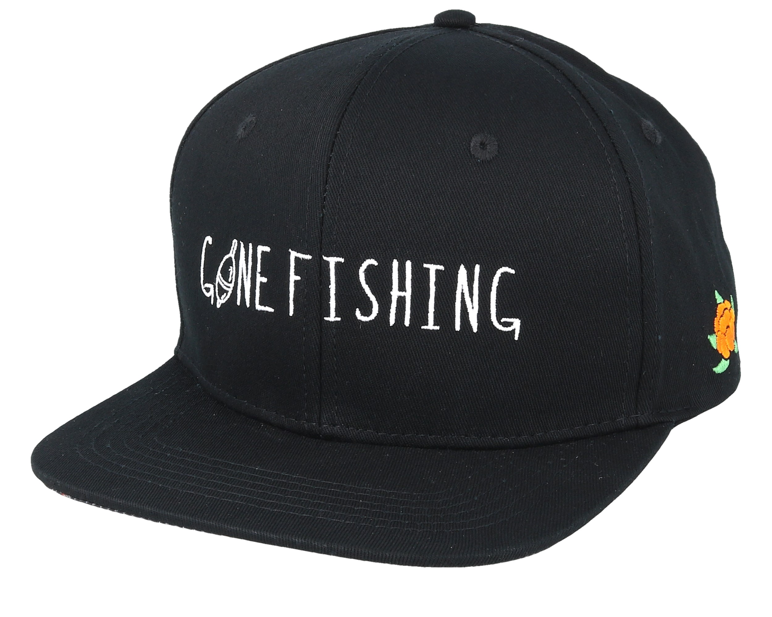 Gone Fishing Black Snapback - Sqrtn cap