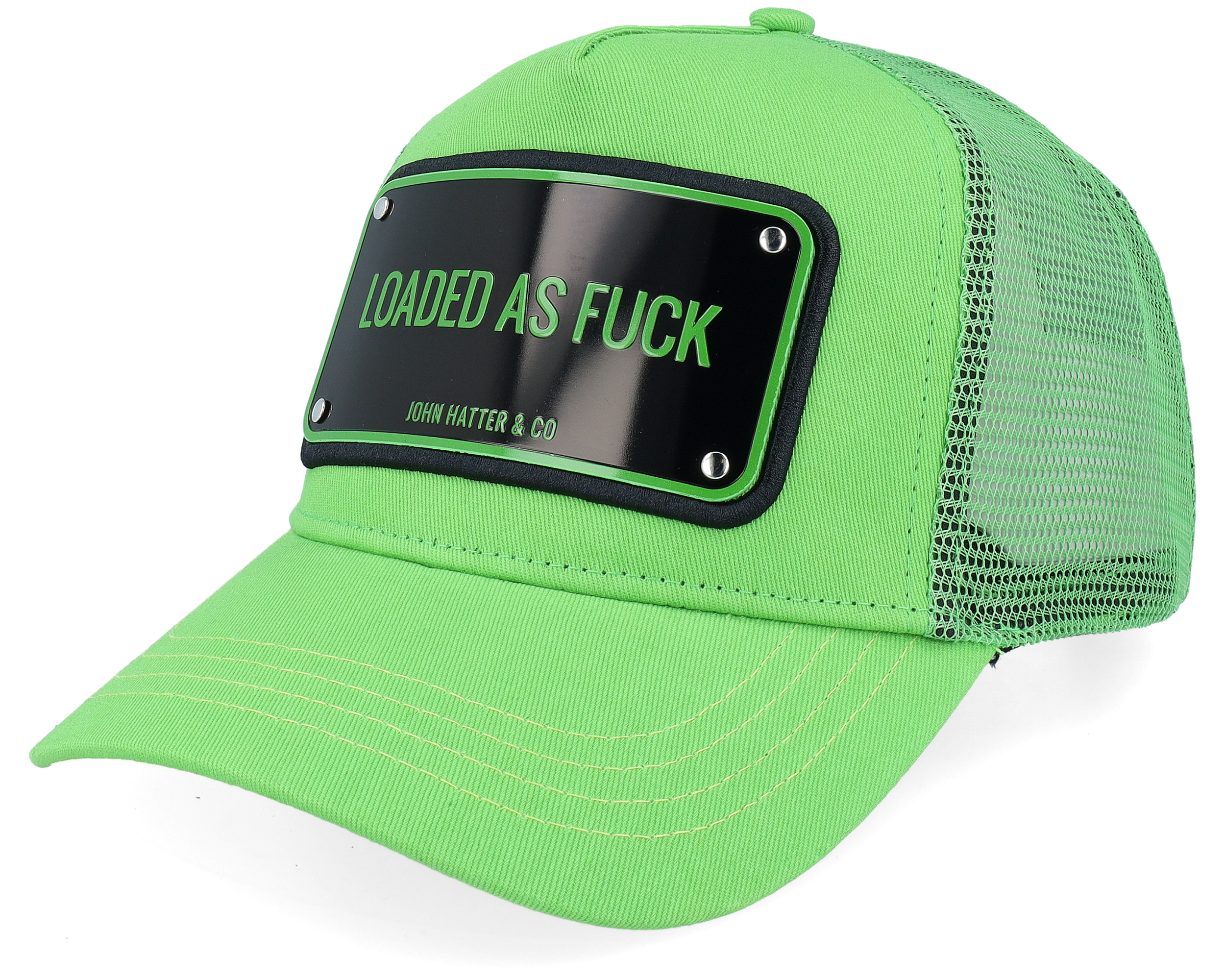 Von Dutch トラッカーキャップ ライトグリーン Von Dutch Velvet Trucker Snapback Cap - Green/White