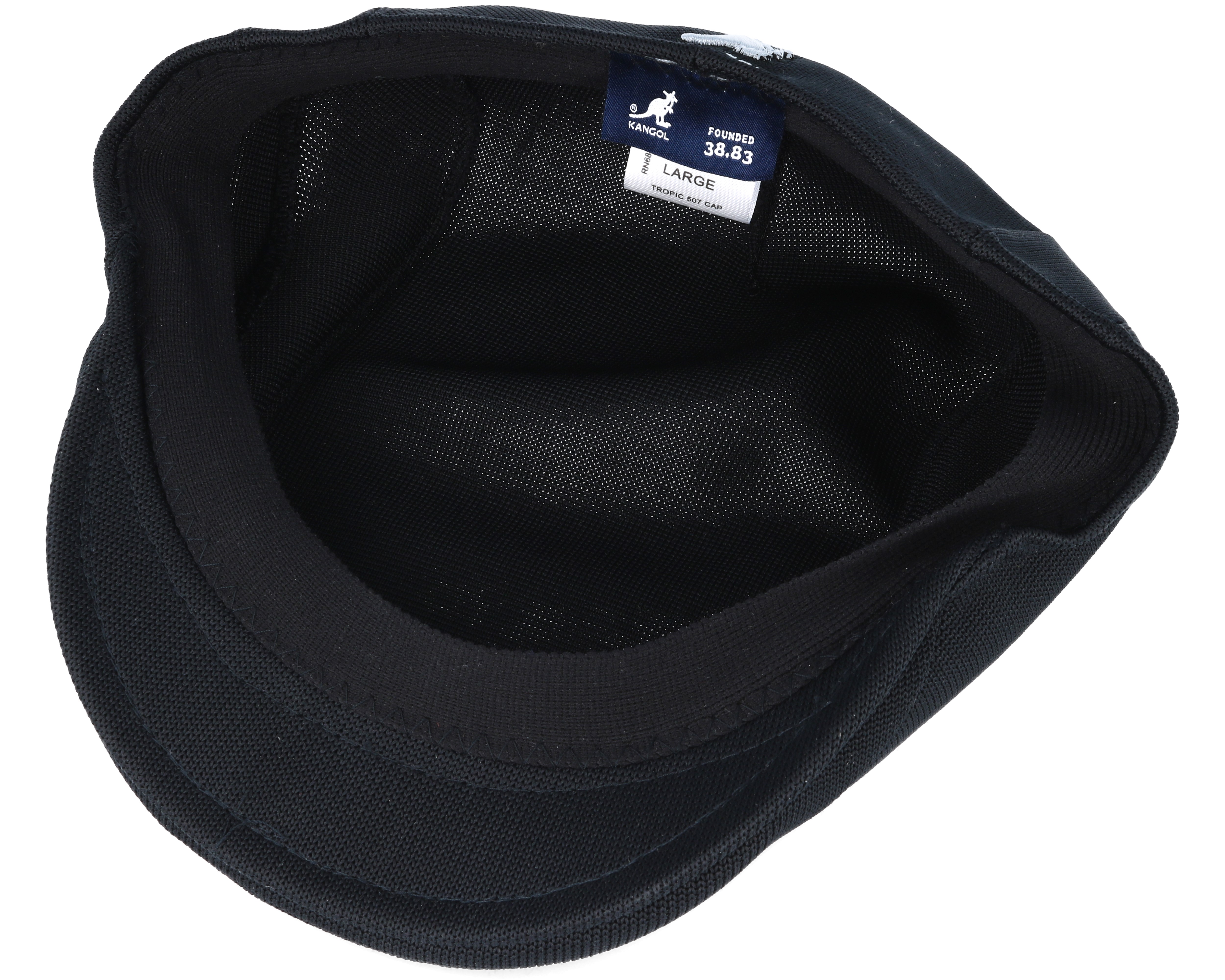 Tropic 507 Black Flat Cap Kangol Cap Hatstore