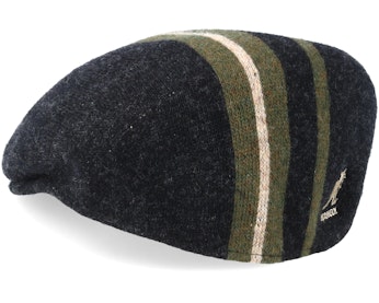 Identity Stripe 504 Black Flat Cap - Main Image