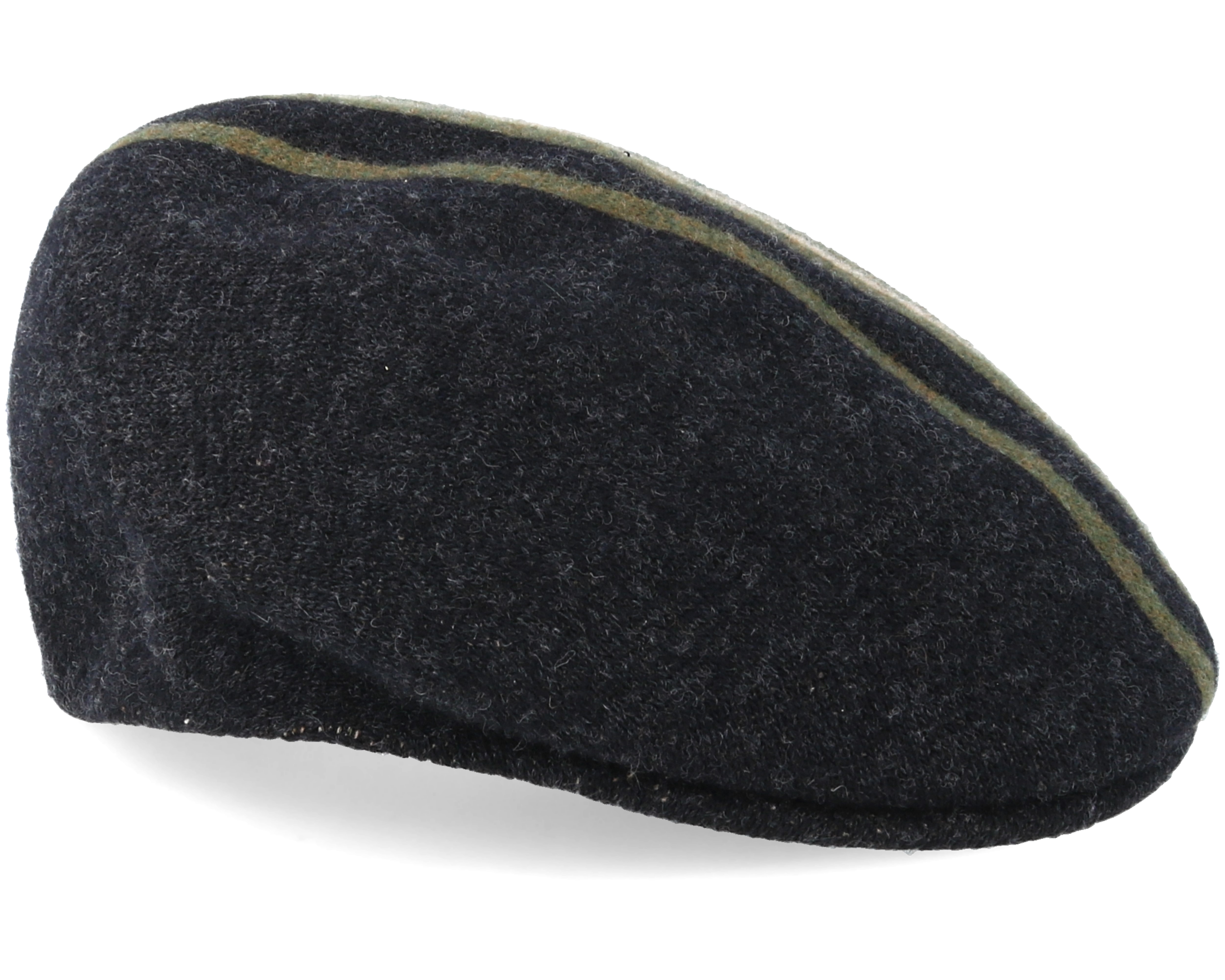 Identity Stripe 504 Black Flat Cap