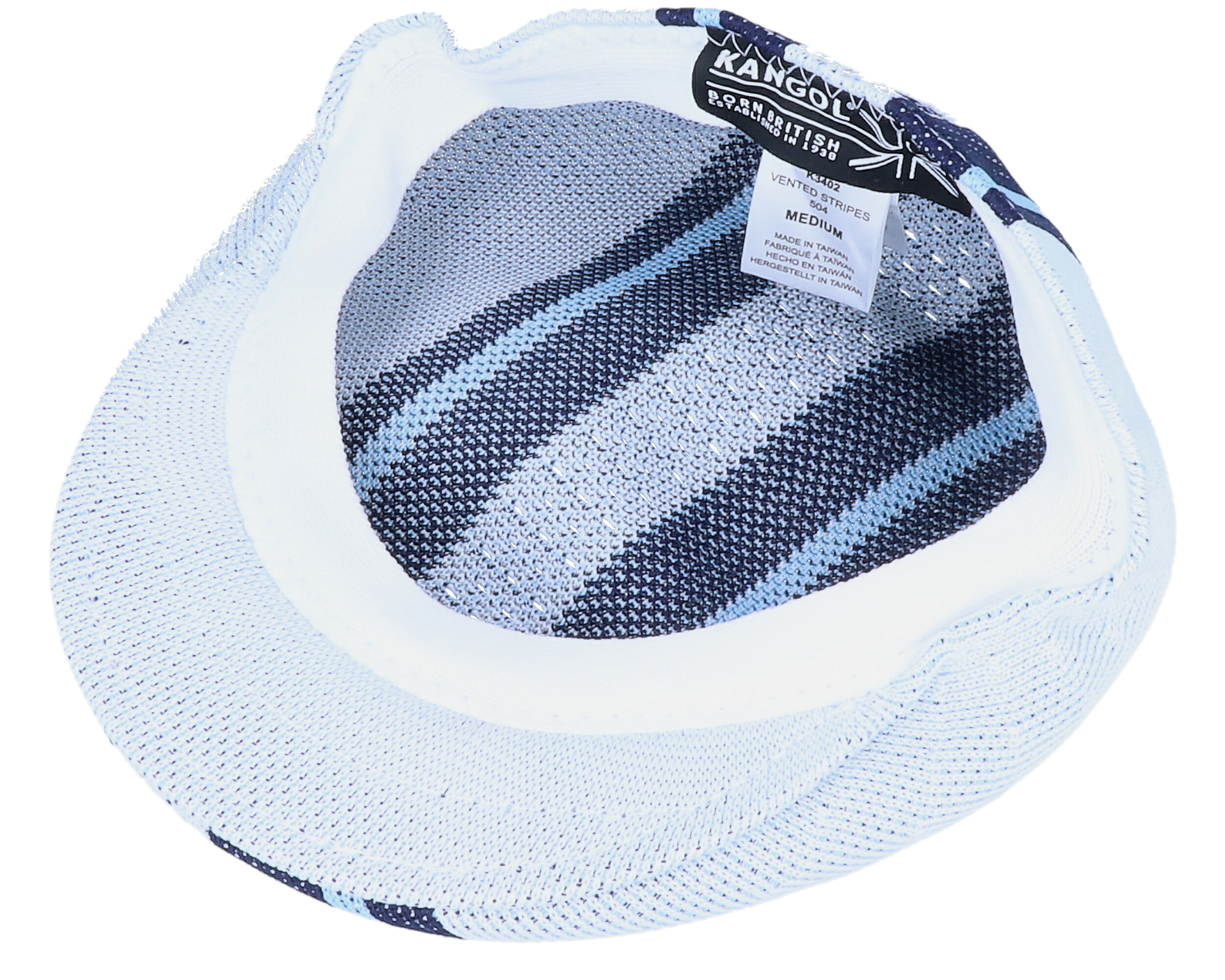 Vented Stripes 504 White Flat Cap