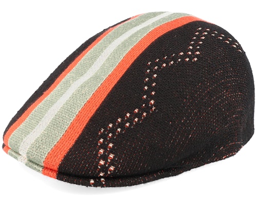 Slick Stripe 507 Black Flat Cap - Main Image