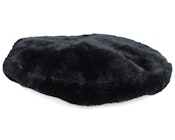 Faux Fur Solid Black Beret