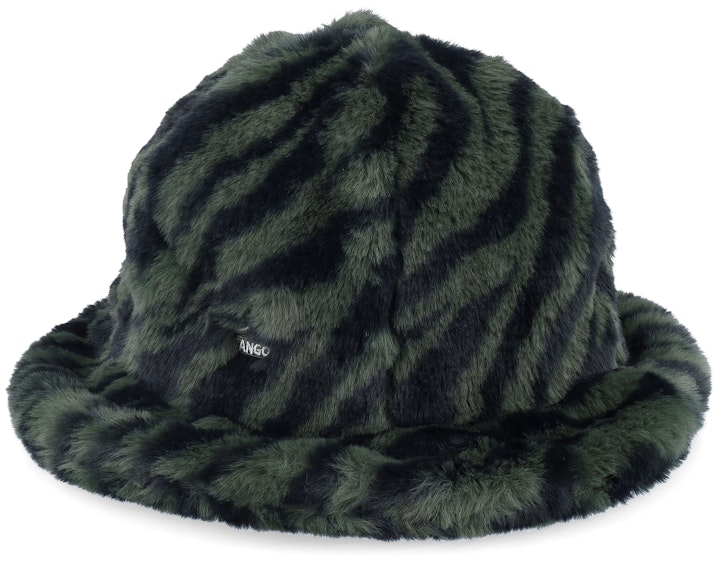 Leopard Furry Bucket Hat Kangol Faux Fur Charcoal Leopard