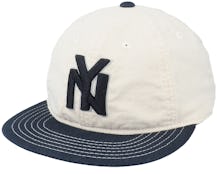 New York Black Yankees Line Out Ivory/Black Strapback - American Needle