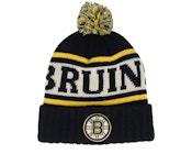 Boston Bruins Pillow Line Knit Black/Ivory/Gold Pom
