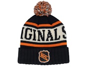 NHL Pillow Line Knit Black/Ivory/Orange Pom