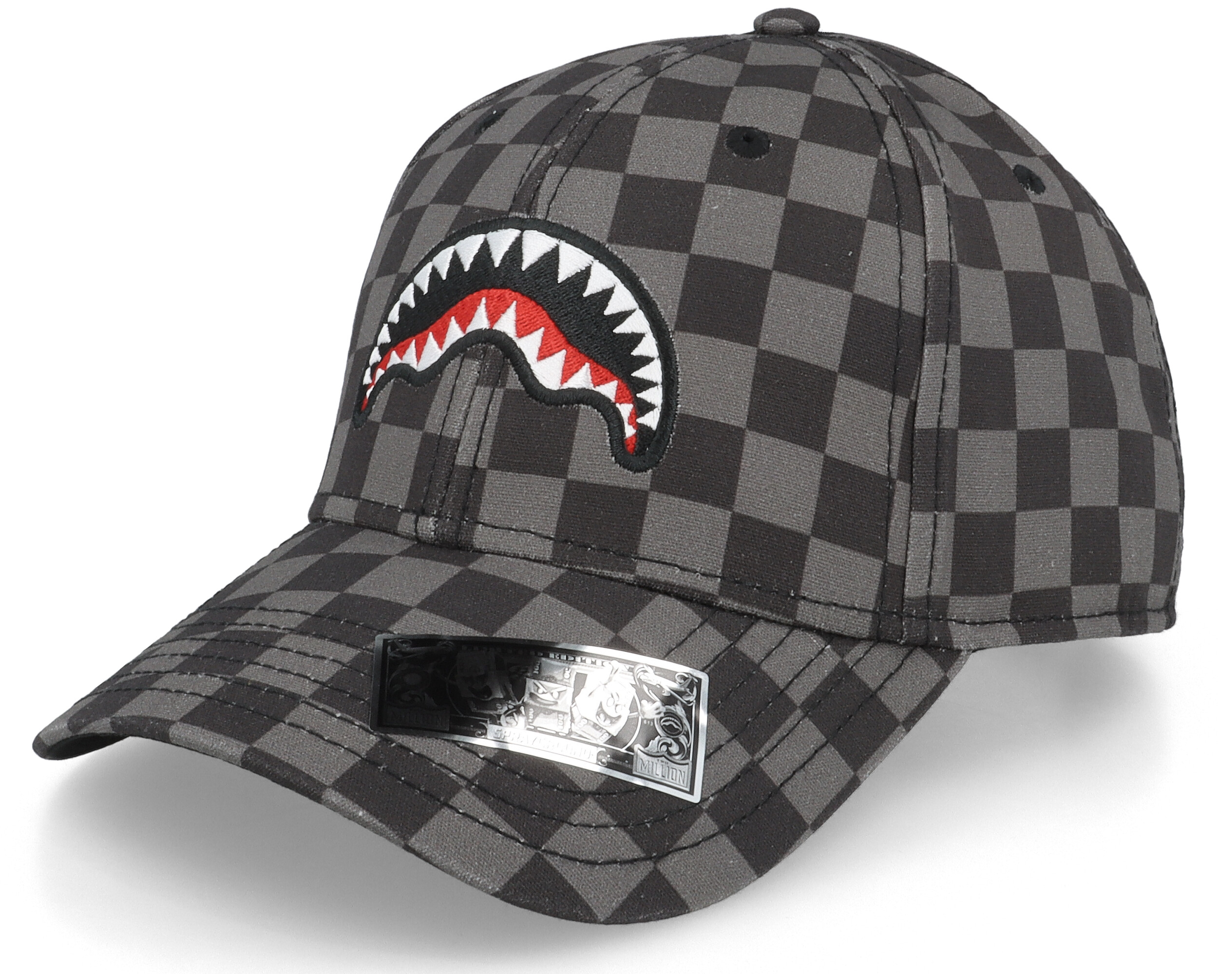 Smooth Check Cap Grey Adjustable Sprayground cap