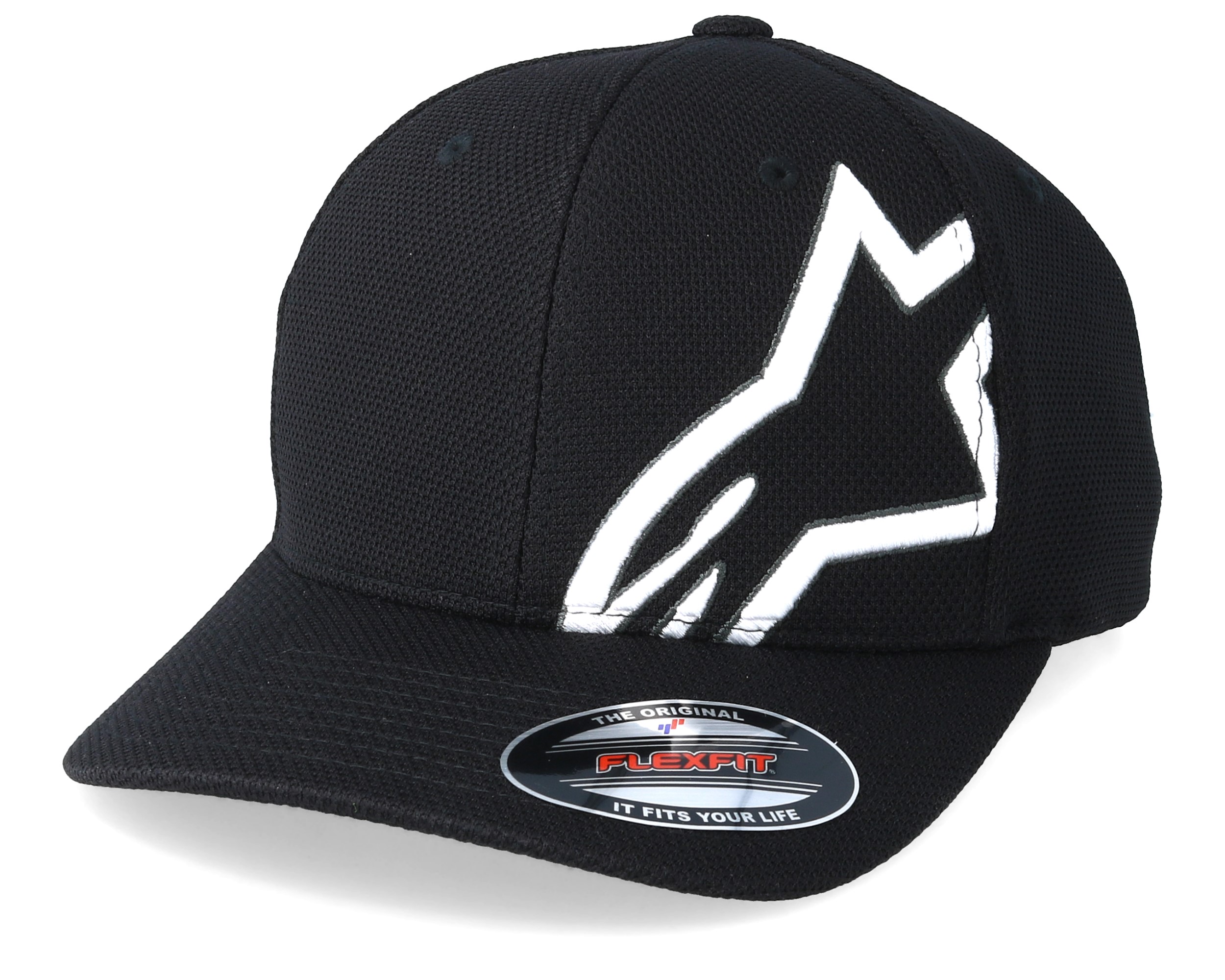 Corp Shift Mock Mesh Black/White Flexfit - Alpinestars Keps - Hatstore.se