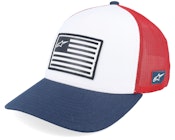 Flag Hat Wht/Navy/Red Trucker