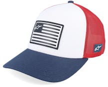 Flag Hat Wht/Navy/Red Trucker - Alpinestars