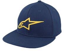 Ageless Flat Hat Navy/Gold Fitted - Alpinestars