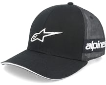 Back Straight Hat Black/Black Trucker - Alpinestars