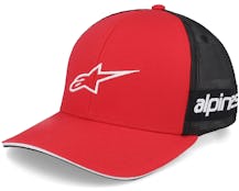 Back Straight Hat Red/Black Trucker - Alpinestars