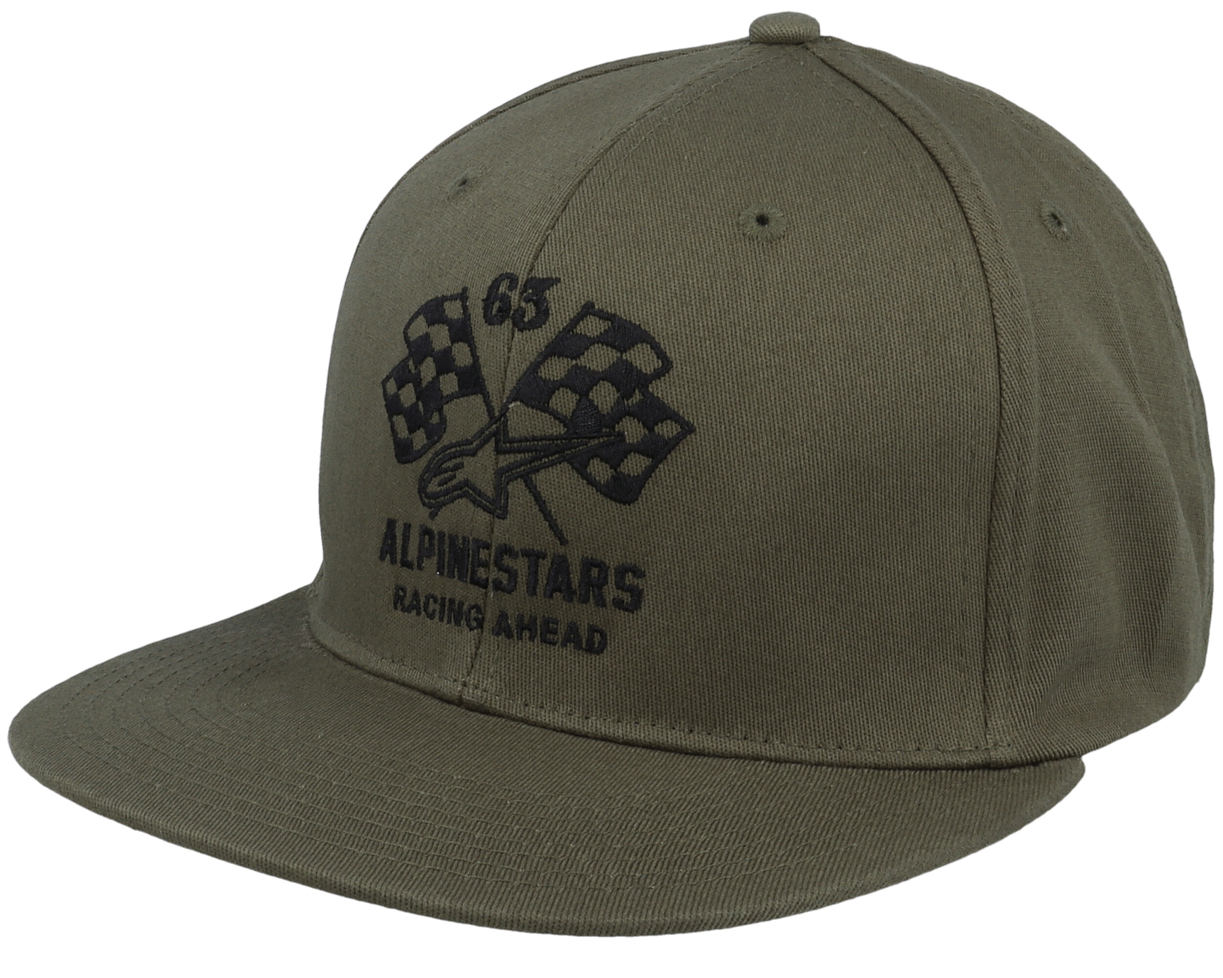 Double Check Flatbill Hat Military/Black Fitted - Alpinestars Keps ...