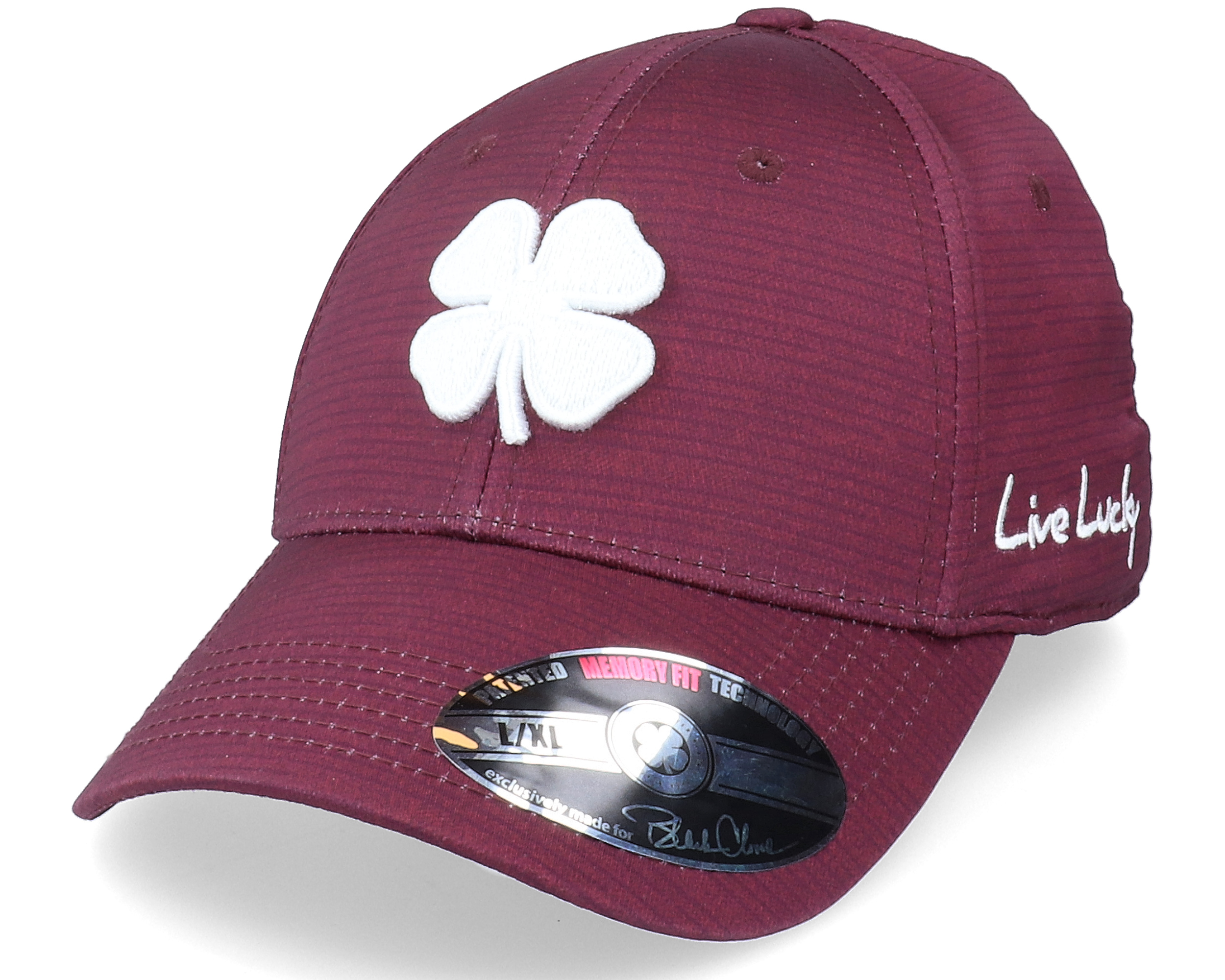ハット [NAVIVERSE] Lucky Cap - Burgundy Crazy Luck 4 Maroon/White Flexfit - Black Clover