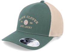 Back Country Green/Stone Mesh High Den Trucker - Black Clover