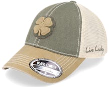 Two Tone Vintage Olive/Must/Soft Stone Mesh Trucker - Black Clover