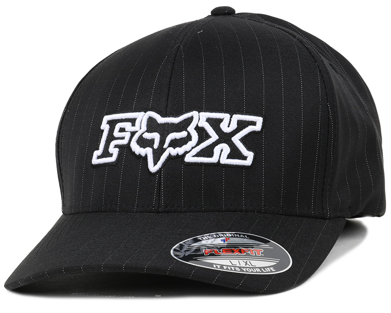 Corpo Black Pinstripe Flexfit - Fox cap | Hatstoreworld.com