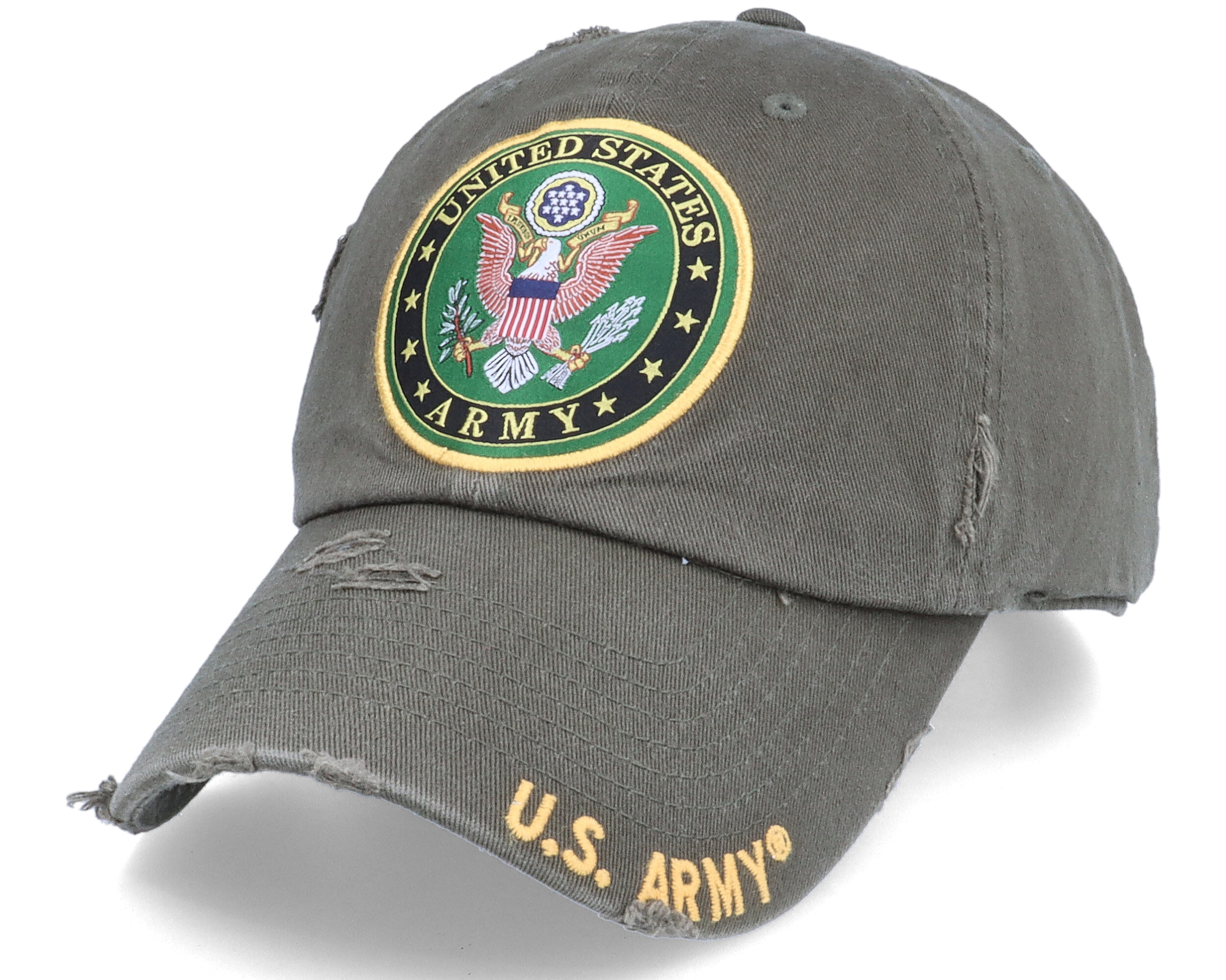 US Army Seal Vintage Washed Cotton Olive Dad Cap - U.S. Army keps ...