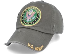 US Army Seal Vintage Washed Cotton Olive Dad Cap - U.S. Army