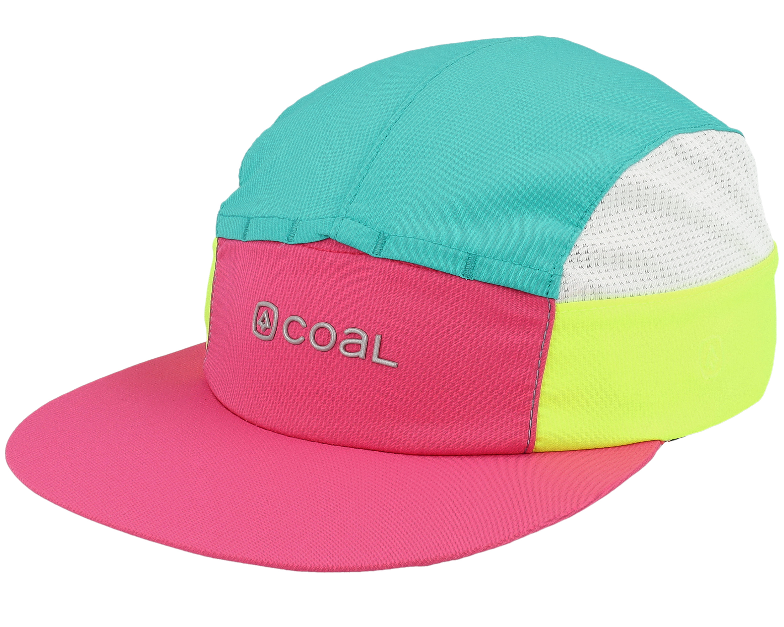 The Deep River Ultra Pink/Mint/Neon Yellow 5-Panel - Coal cap