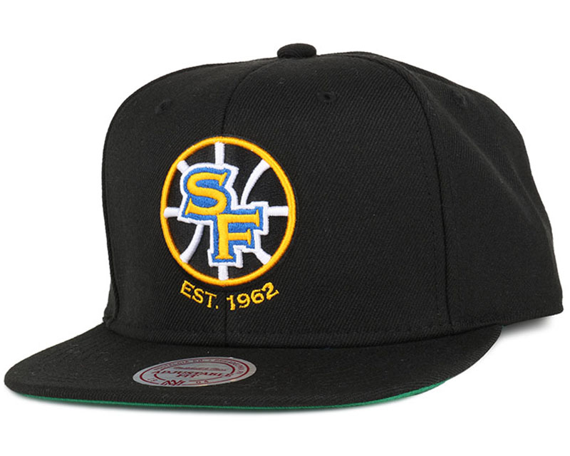 Mitchell & Ness Golden State Warriors STA3 Wool Snapback Cap Black - SS22 -  US