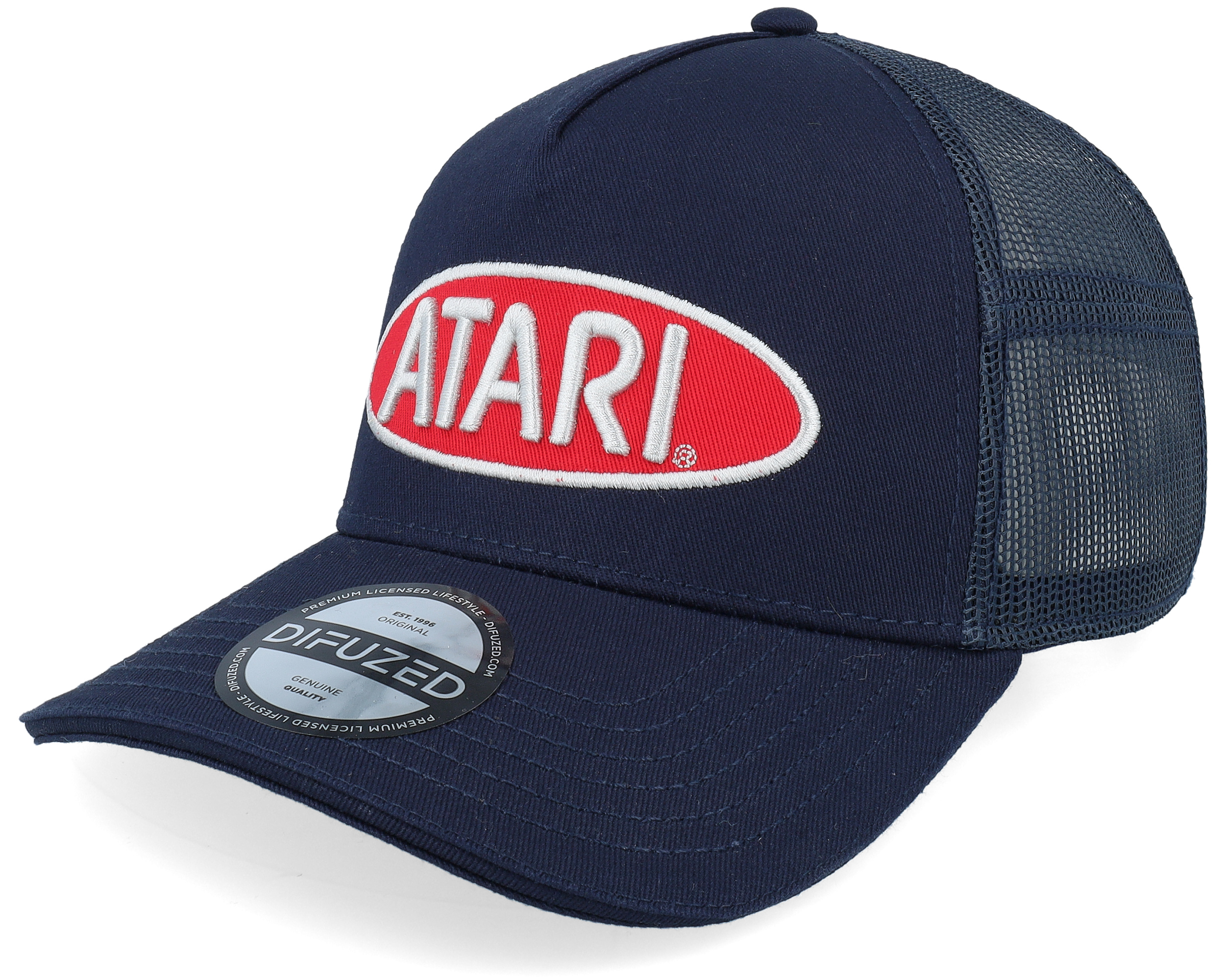 Atari Varsity Navy A-Frame Trucker Difuzed