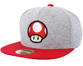 Nintendo Mushroom Grey Melange/Red Snapback