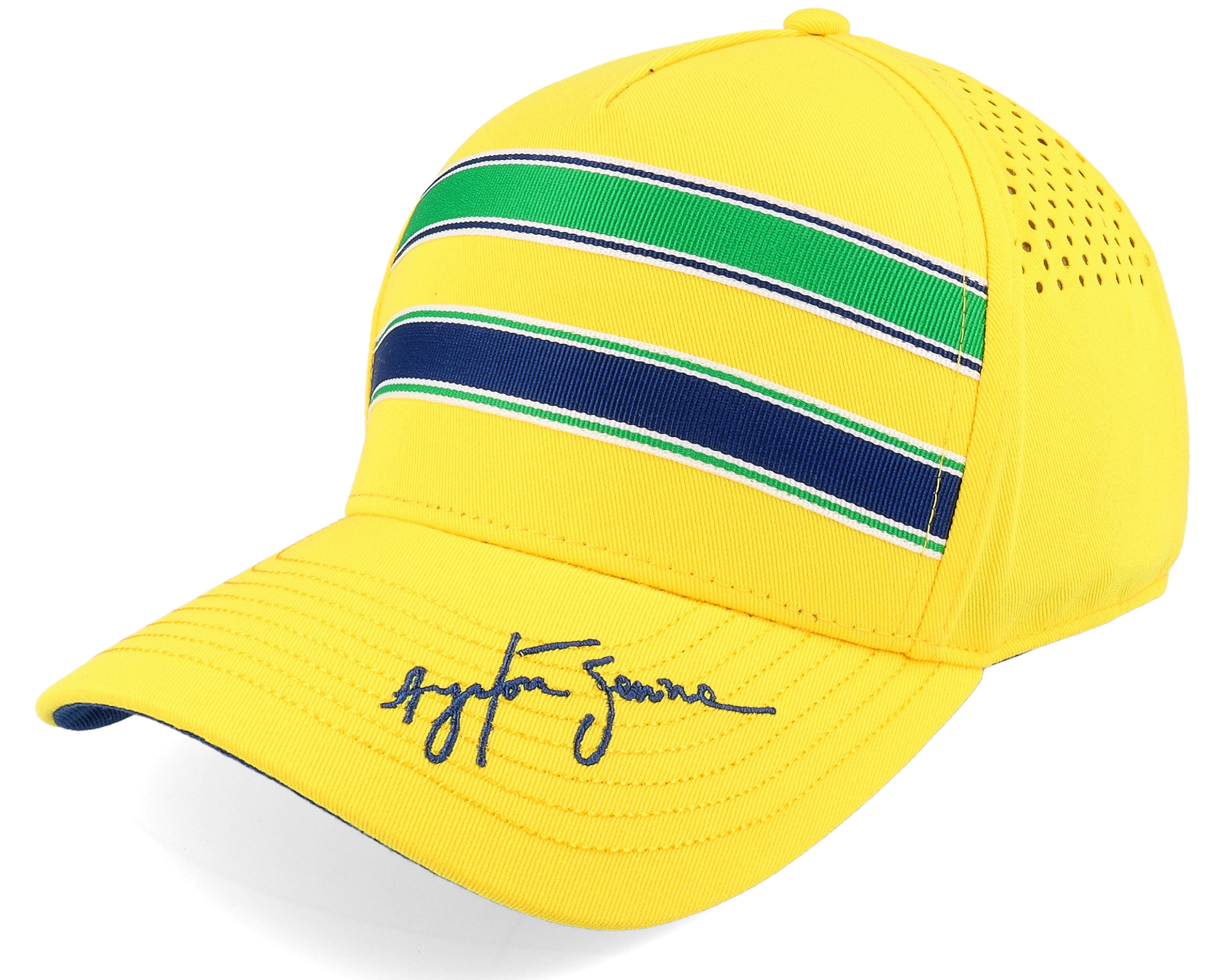 Senna Stripe Yellow Adjustable Ayrton Senna Cap Hatstoreat