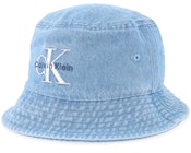 Monologo Embroidery Denim Vintage Denim Bucket