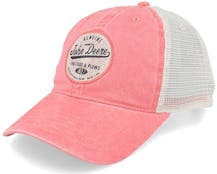Twill/Mesh Sueded Logo Pink/Off-White Dad Cap Trucker - John Deere