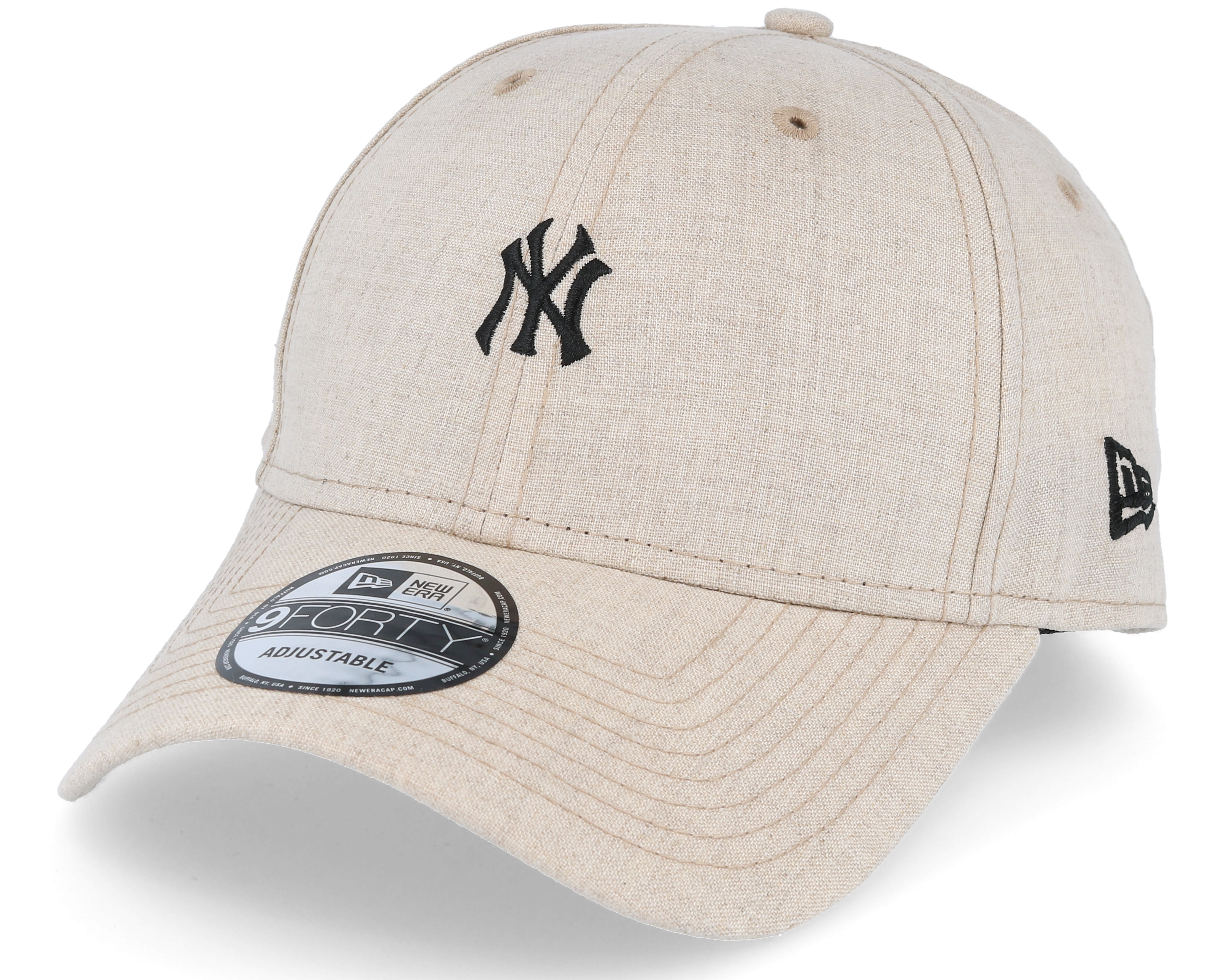 New York Yankees Linen Small Logo Beige Adjustable - New Era