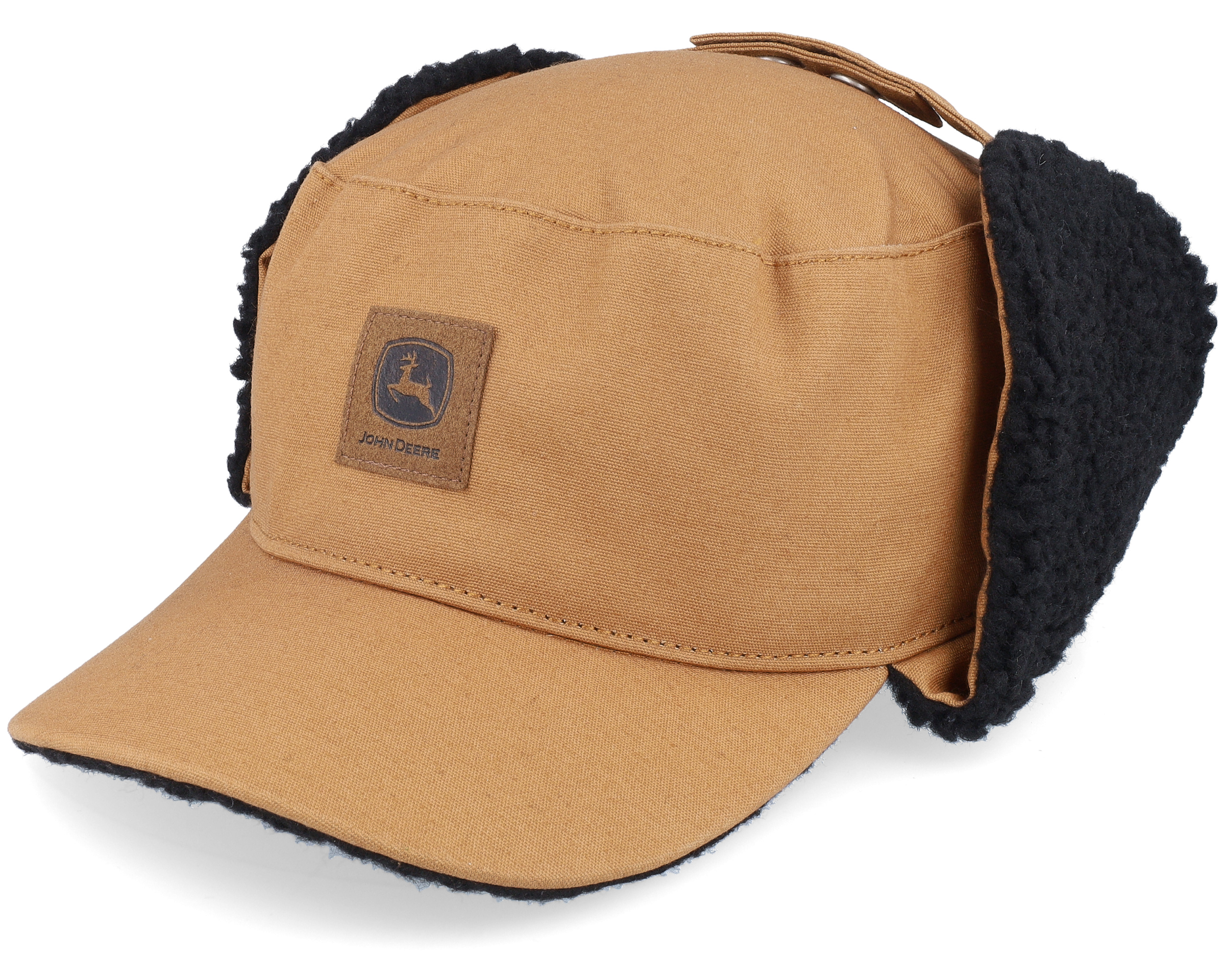Cotton/Faux Fur Lining Hat Coyote Brown Earflap - John Deere - casquette