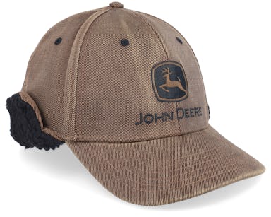 Oil Cotton Sherpa Lining Brown Earflap - John Deere cap