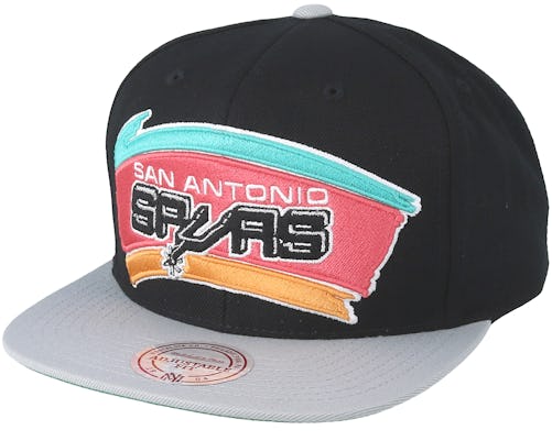 San Antonio Spurs 2T XL-LOGO SNAPBACK Black-Grey Adjustable Hat b