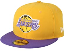 LA Lakers 59Fifty Basic Yellow/Purple Fitted - New Era