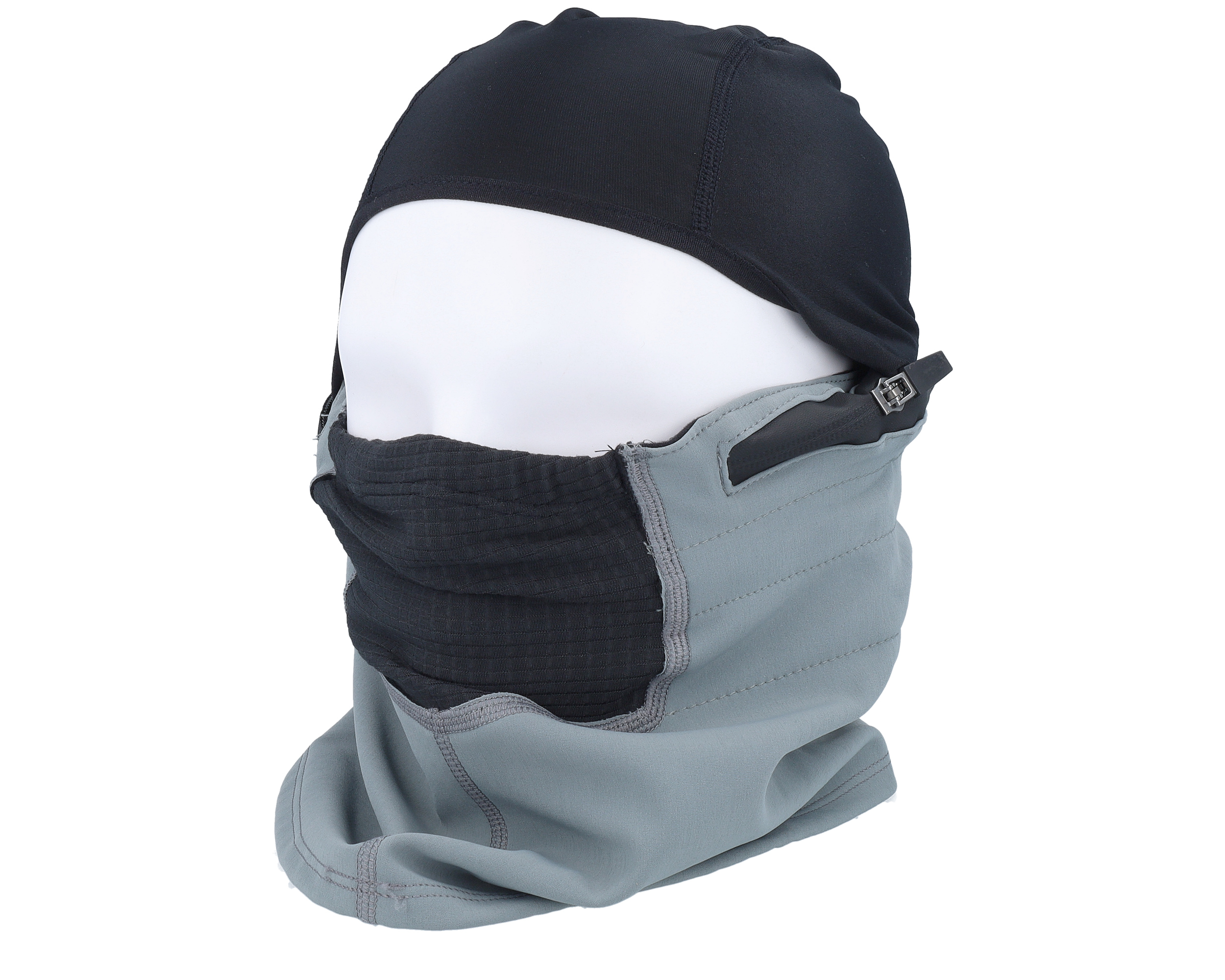 Convertible Hood Grey/Black Neck Gaiter