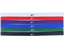 6 Pack Print 117 White/Red/Purple Headband - Nike