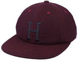 Classic H Houndstooth 6 Panel Bloodstone Strapback - HUF