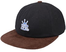 Crown 6 Panel Hat Black Strapback - HUF