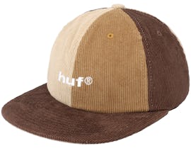 98 Mix Corduroy 6 Panel Hat Brown Strapback - HUF