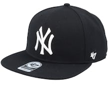NY Yankees No Shot Black/White Snapback - 47 Brand